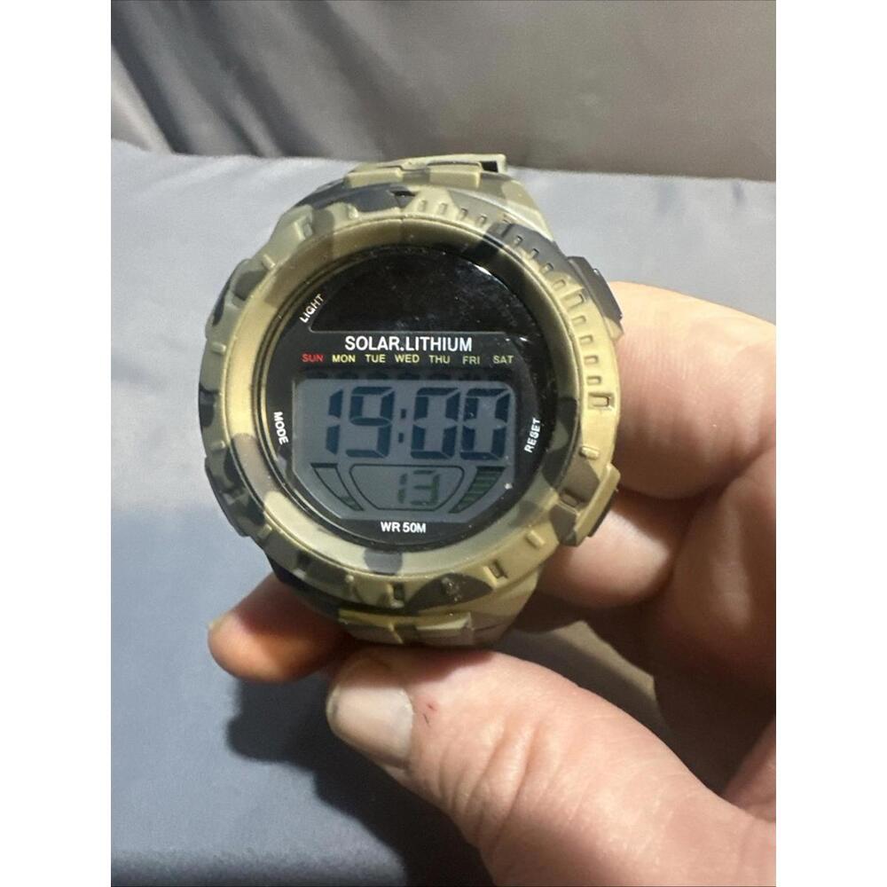 Men’s Camouflage, Solar, Lithium, Digital Watch #388